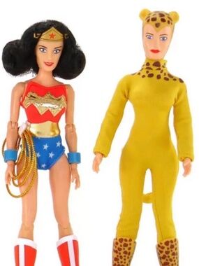 Wonder Woman and Cheetah DC Retro Action Figures! Mego Style, NEW! SEALED!